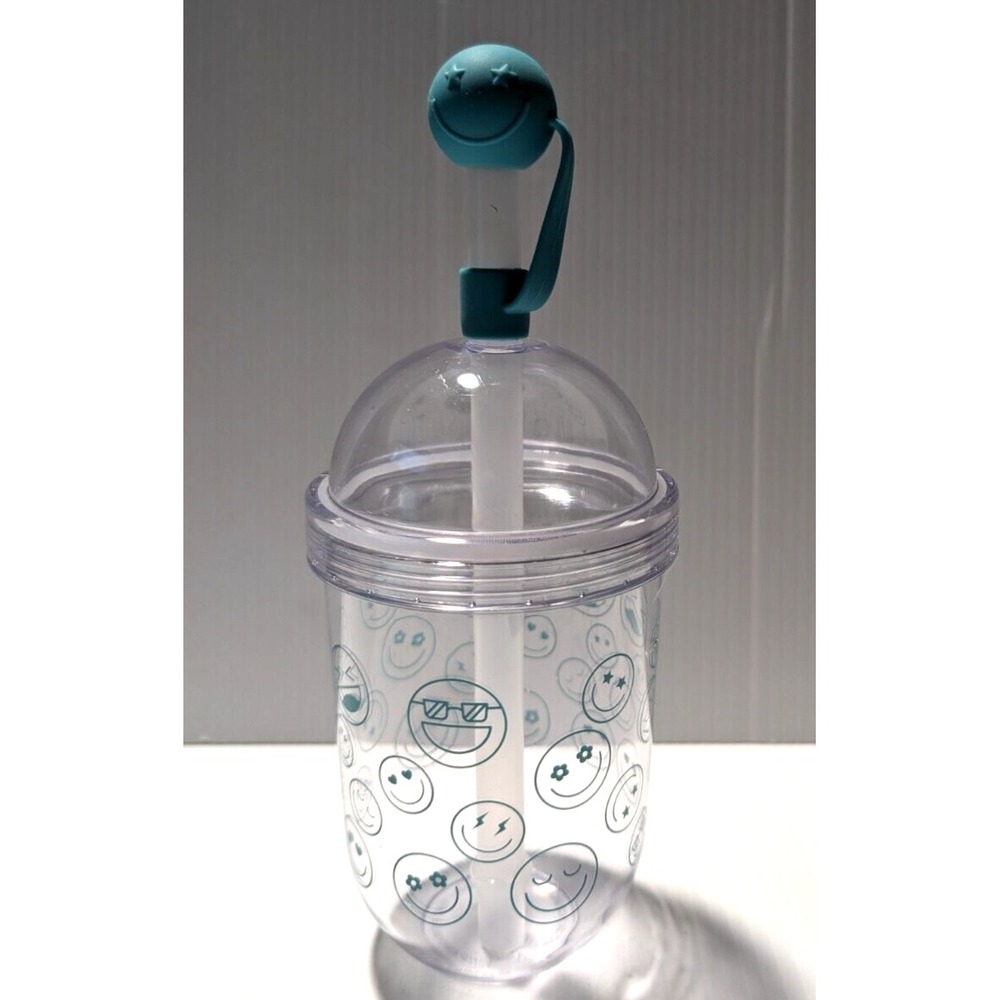 Target Bullseye's smile Tea Tumbler with Lid, Straw and Straw Topper 14 oz